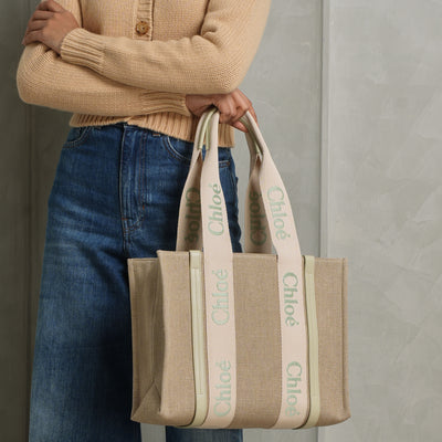 Chloé Woody Medium Tote Bag Green