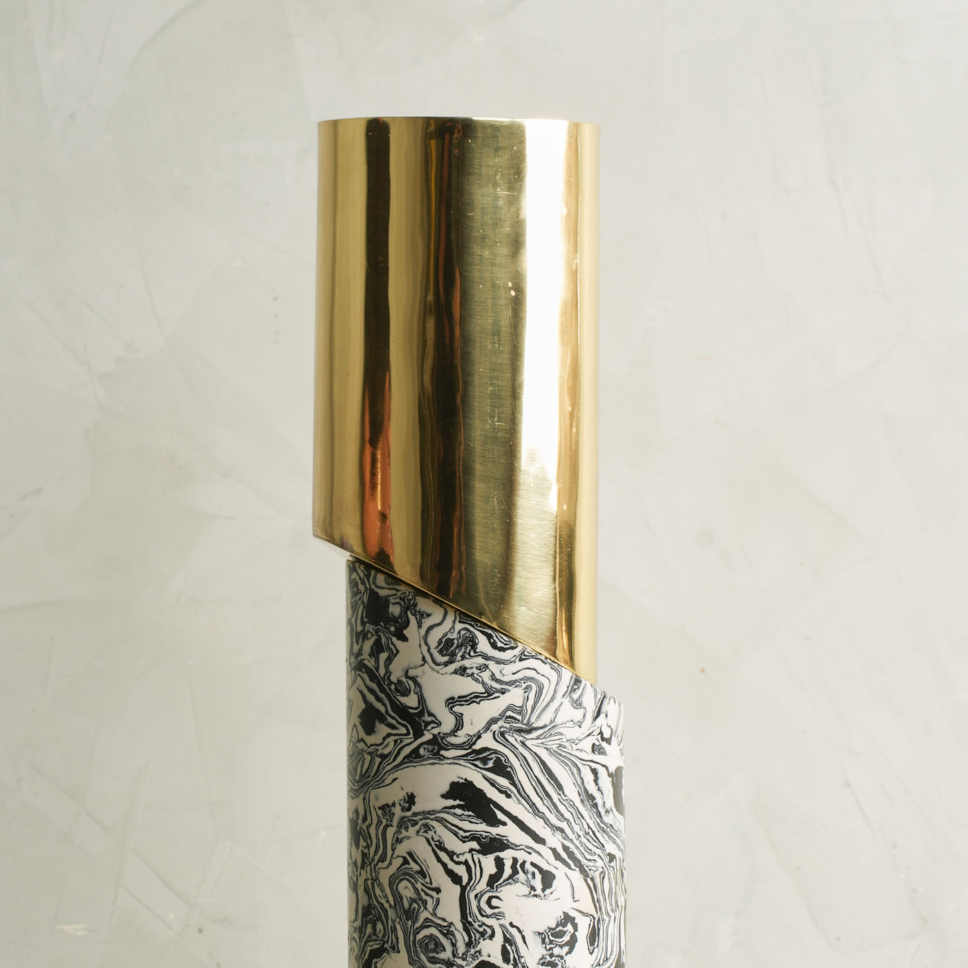 Dual Marble Resin Metal Vase