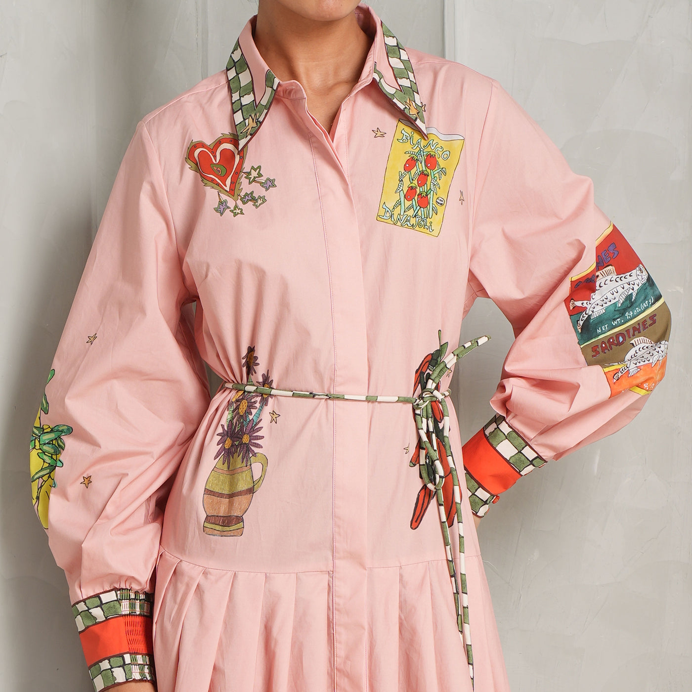 Multi color contesse shirt dress