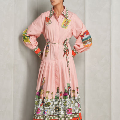 Pink dress with prints by Alémais 