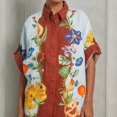 Alemais Multicolour Dahlia Floral Linen Shirt