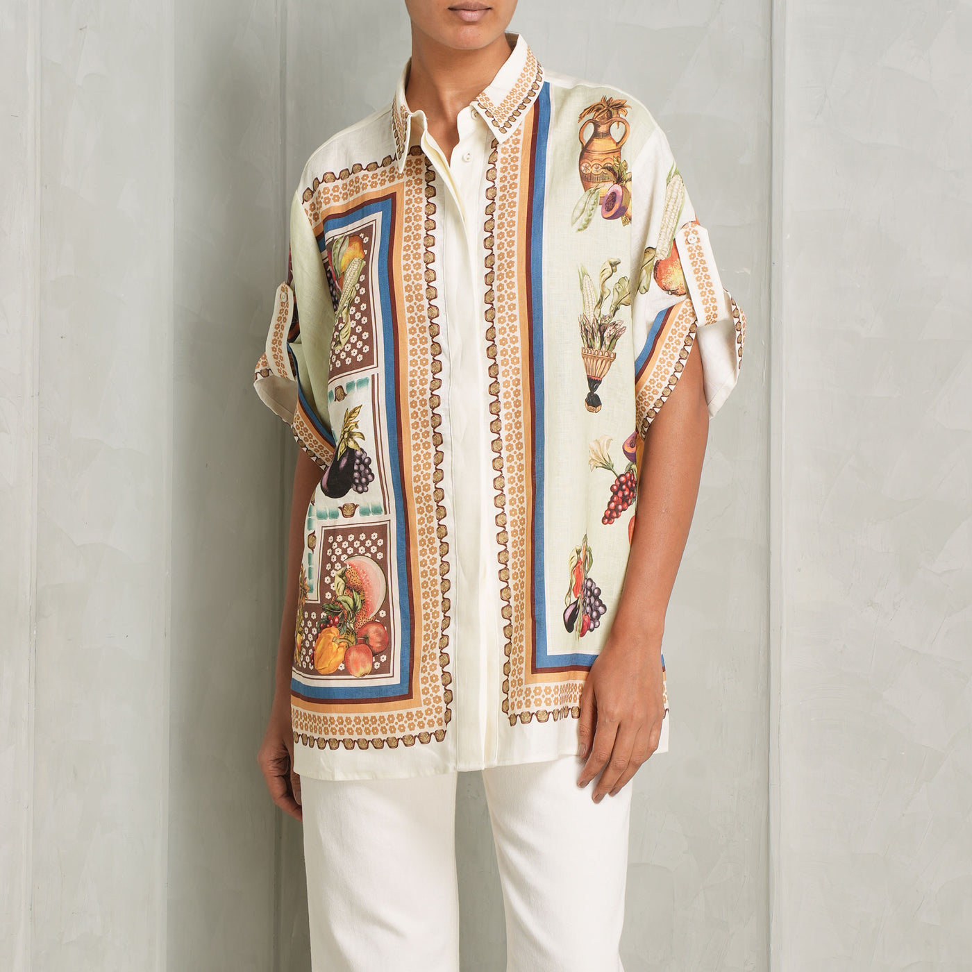 White printed shirt by Alémais at Le Mill