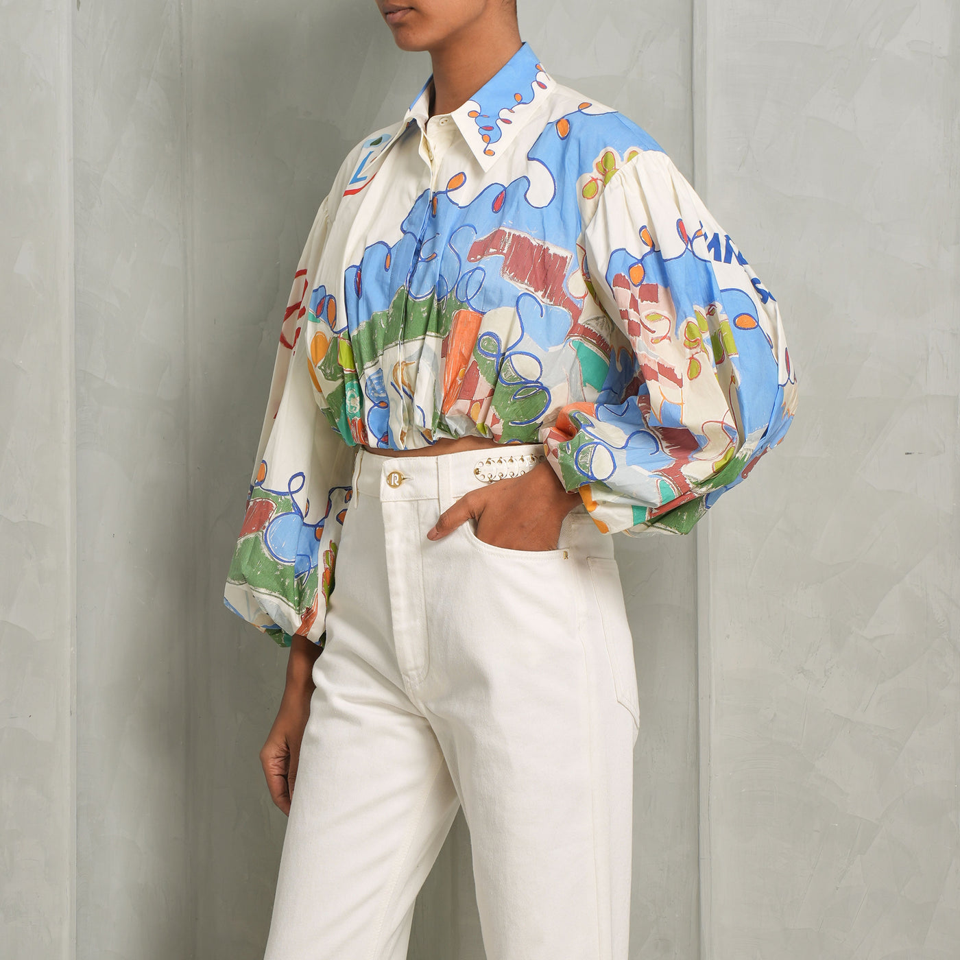 Alemais Oversized Nadia Cropped Shirt