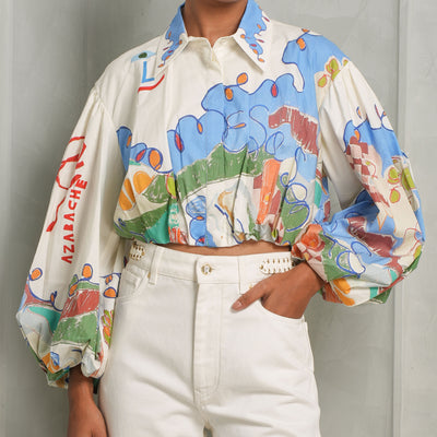 Alemais Multicolour Nadia Cropped Shirt