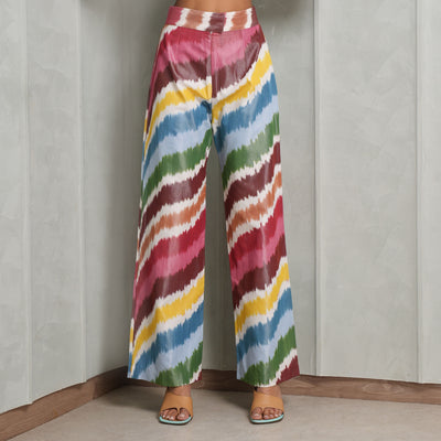 De Castro Multicolor Silk Rainbow Trousers