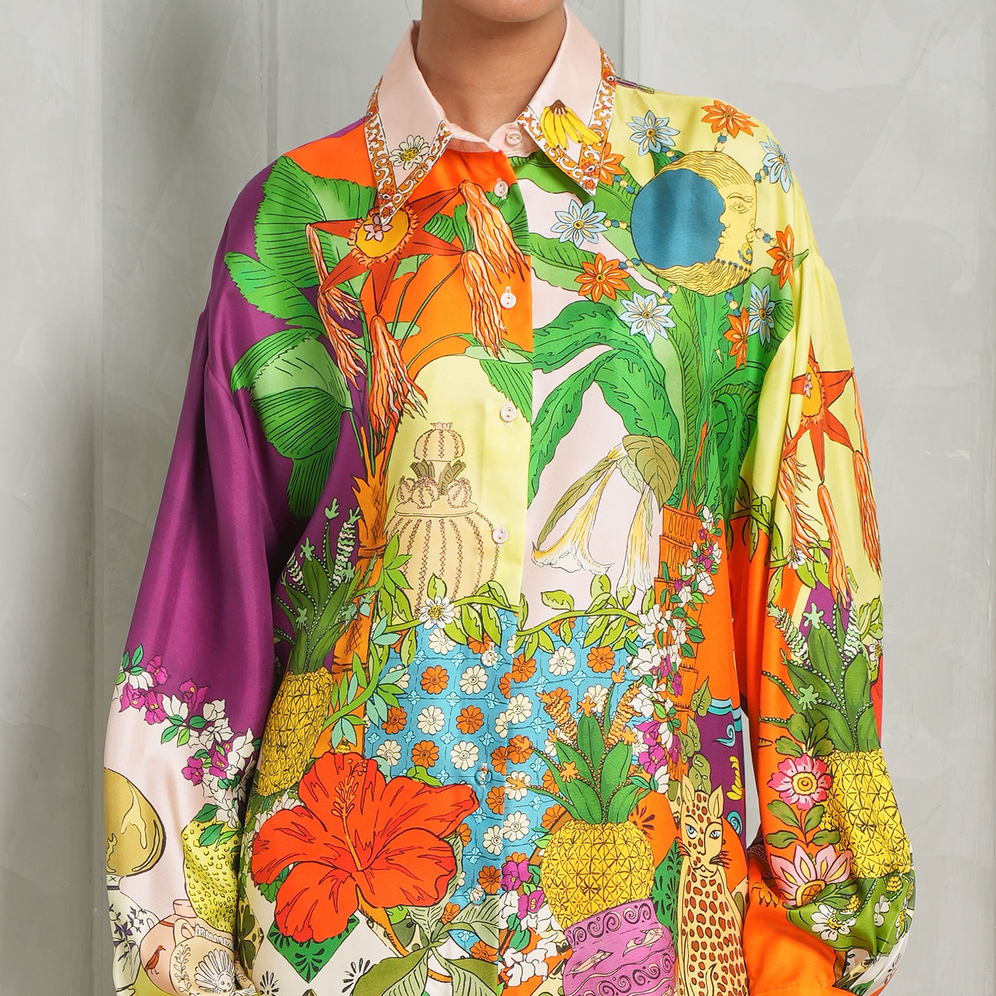 Alemais Multicolor Tiger Silk Shirt