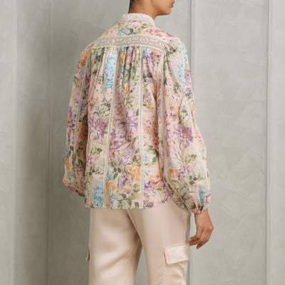 Zimmermann Haliday Lace Trim Shirt Multicolor Floral