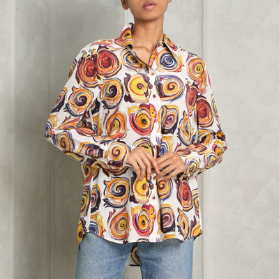 CHLOÉ long sleeve spiral print button down shirt