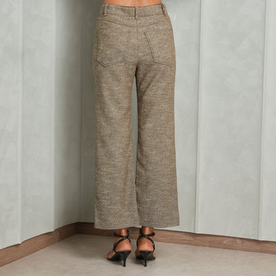 CHLOE cropped bootcut pants brown wool 