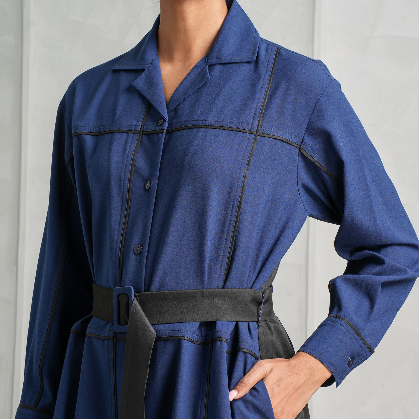 LEH STUDIOS Fence Suit Shirt Dress