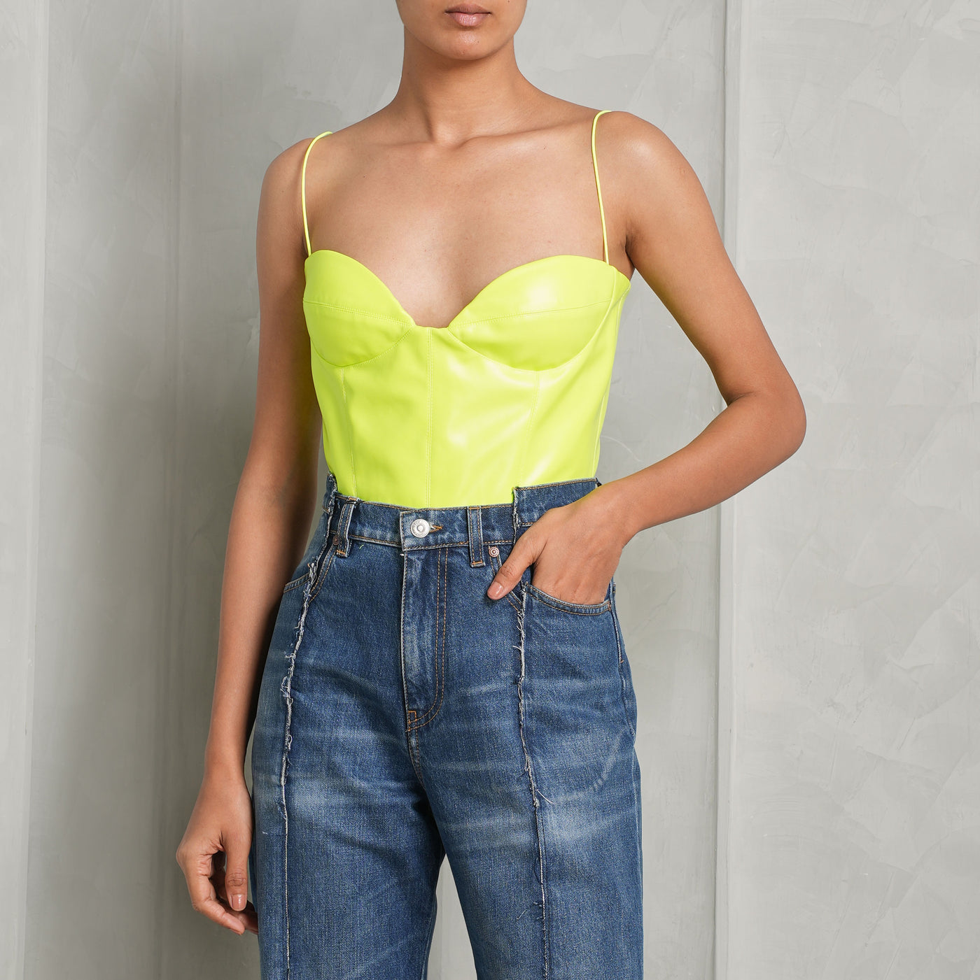 Halston Sweetheart Neck Bodysuit