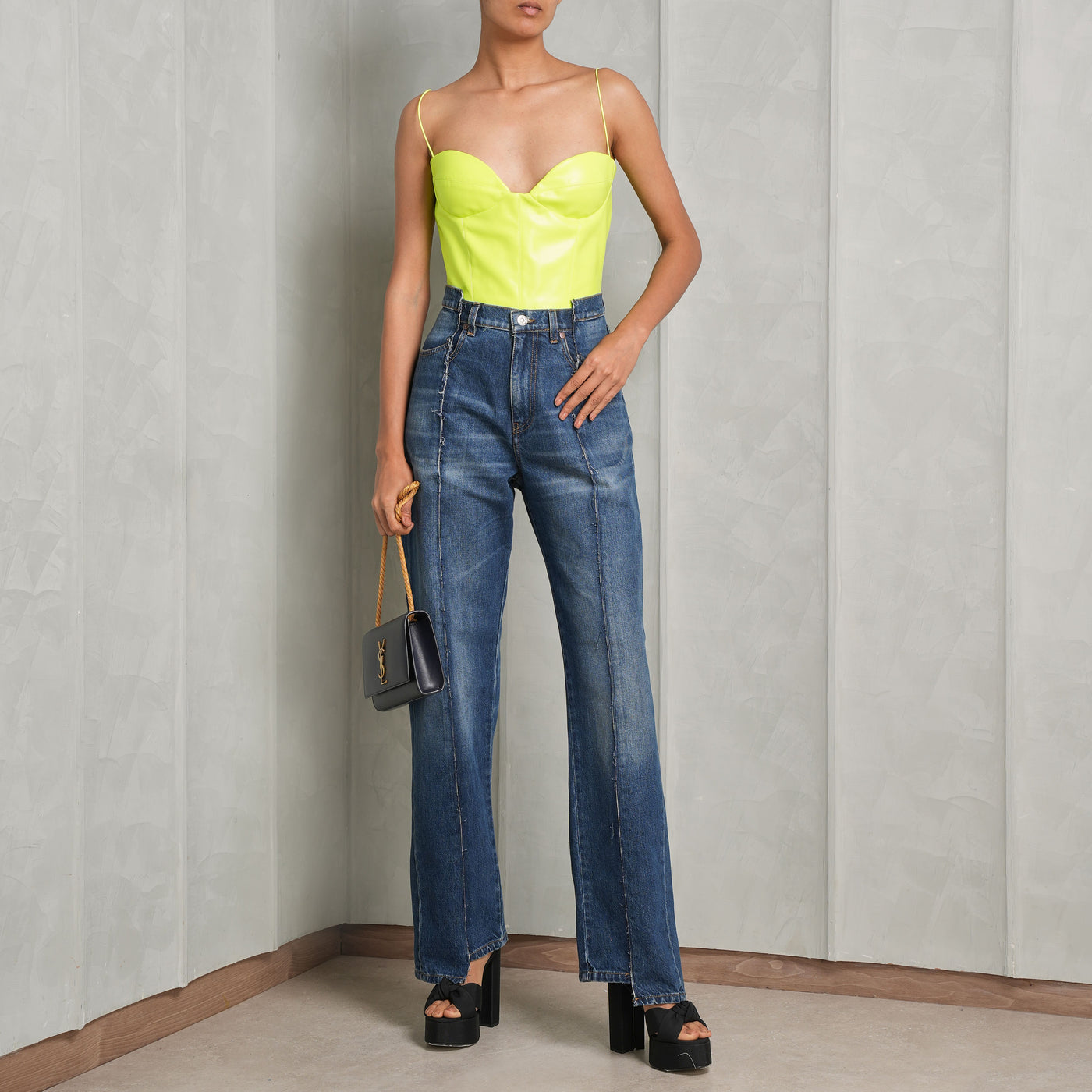 Halston Sweetheart Neck Bodysuit