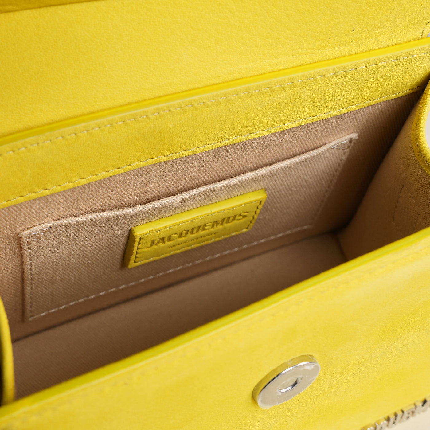 JACQUEMUS yellow leather chiquito moyen bag