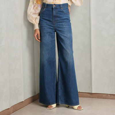 blue denims wide legs le mill