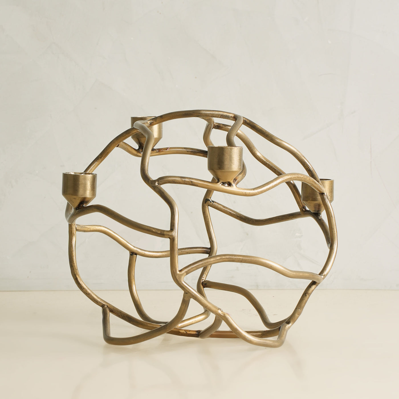 3D Rock Gold Table Candle Stand
