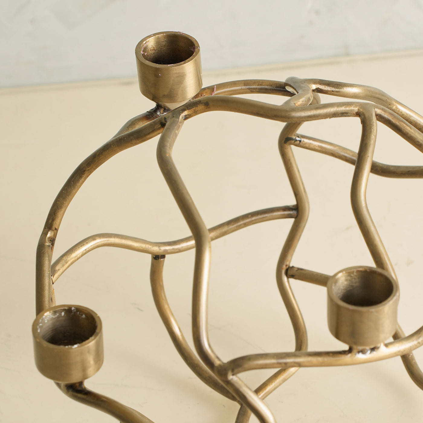 3D Rock Gold Table Candle Stand