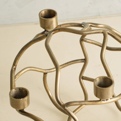 3D Rock Gold Table Candle Stand