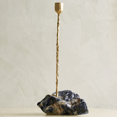 Blue Rock Candle Stand