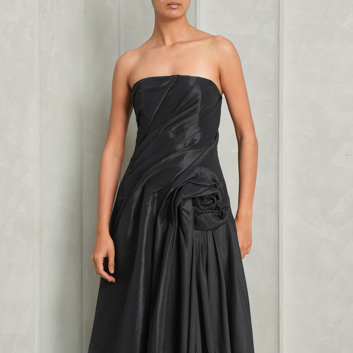flower detailed black gown from acler
