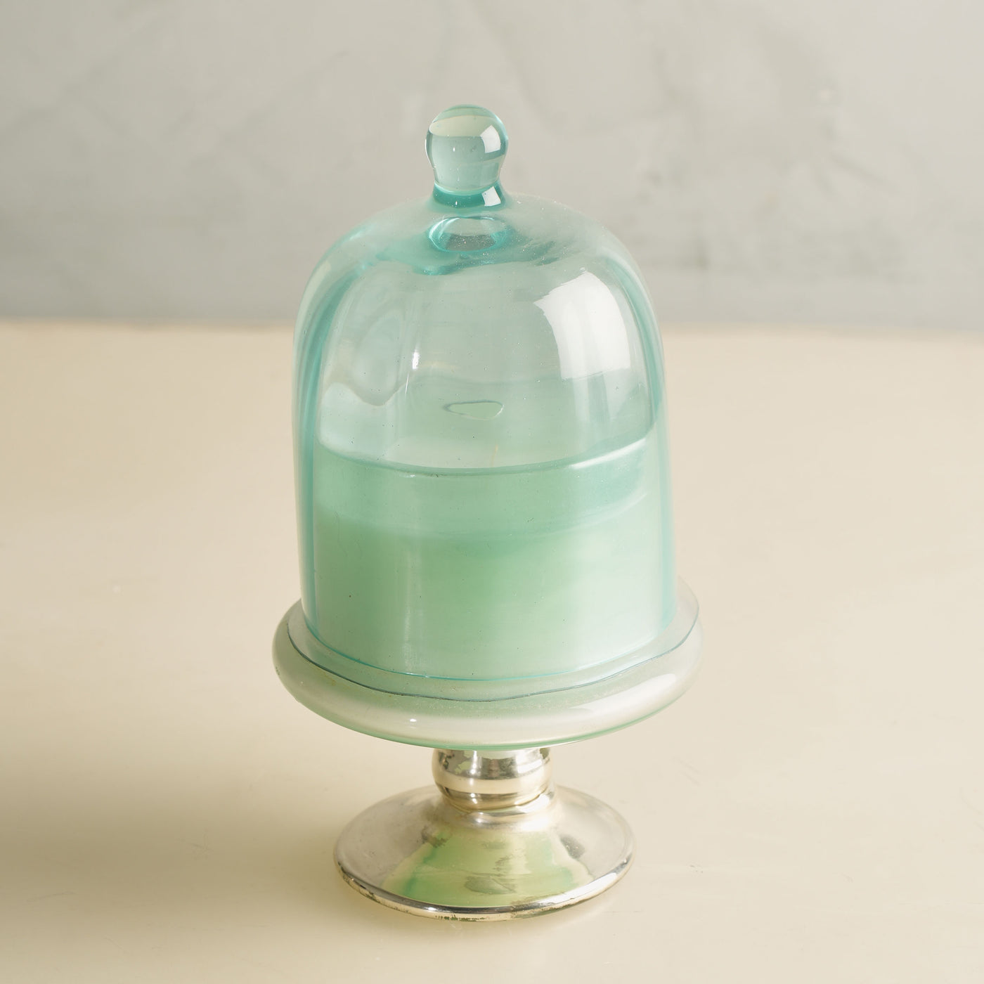 Footed Aqua Bell Jar