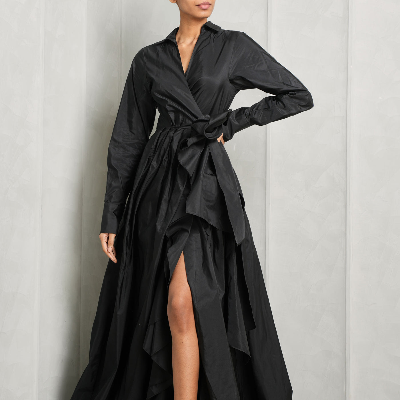ALEXIS black ollie coat dress