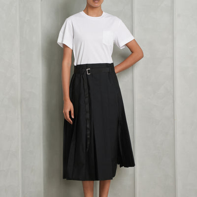 Sacai White Poplin Jersey Cotton Dress