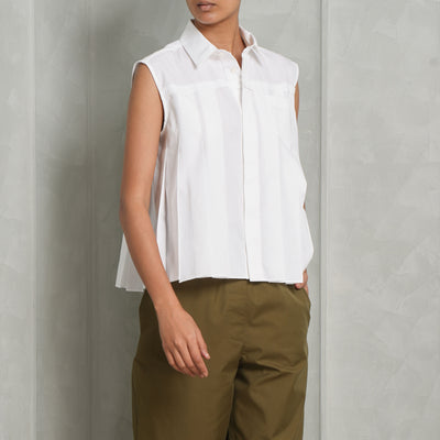 Sacai Cotton White Poplin Shirt