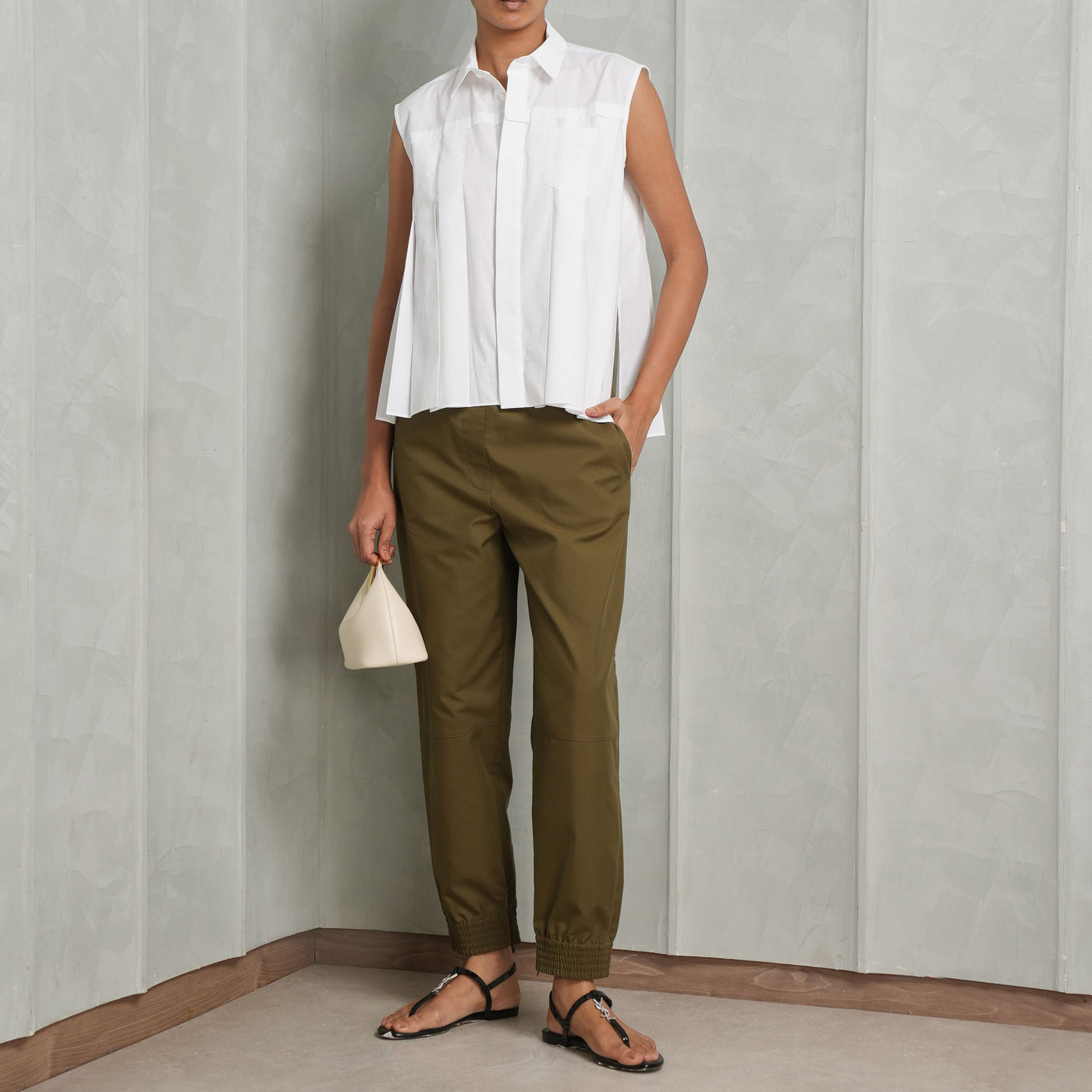 Sacai Cotton Poplin White Shirt