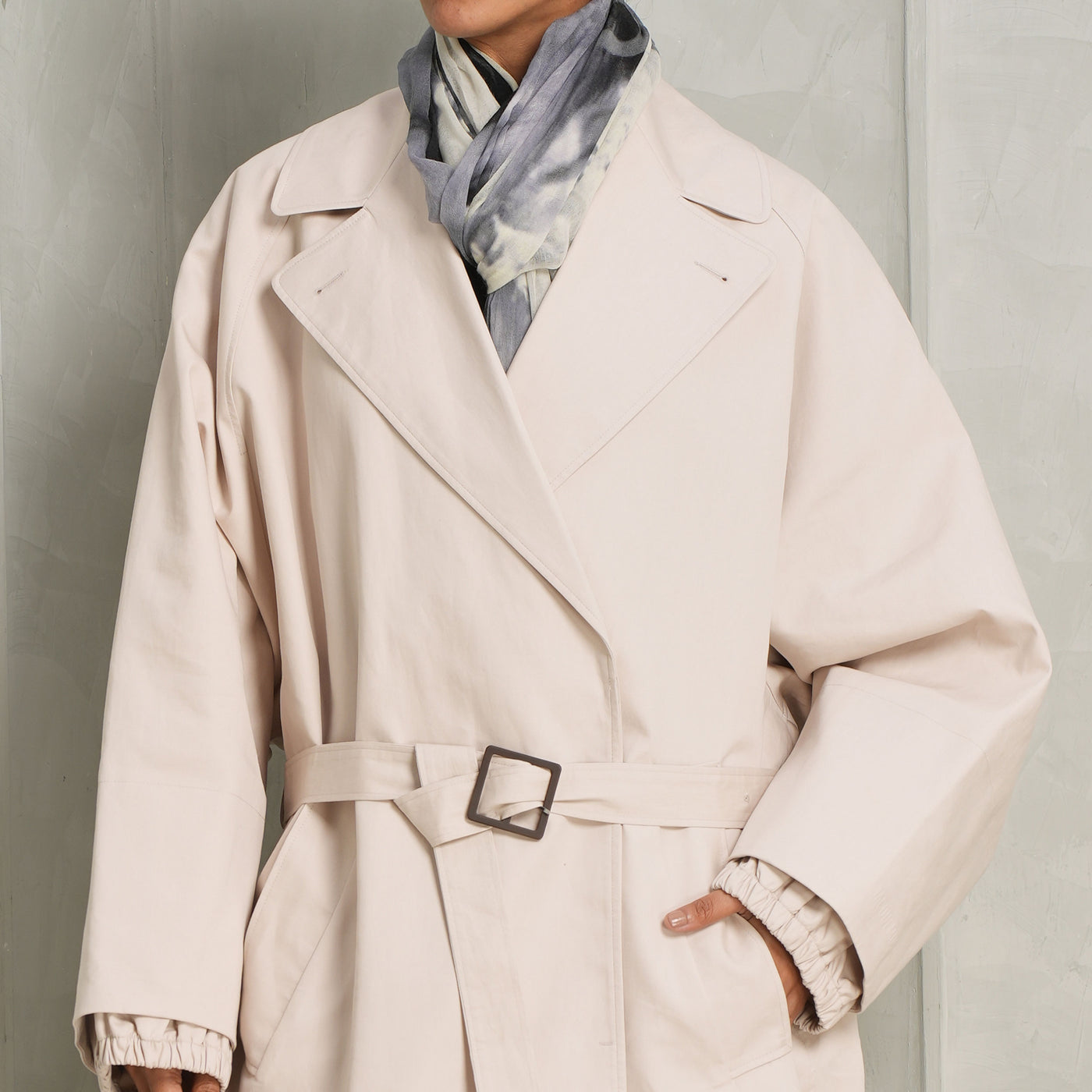 light beige trench coat at le mill