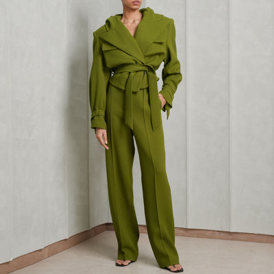 ALEXANDRE VAUTHIER cropped green hooded jacket