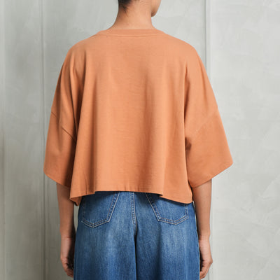 Chloé Cropped Boxy Logo T-shirt Loose Long Sleeves