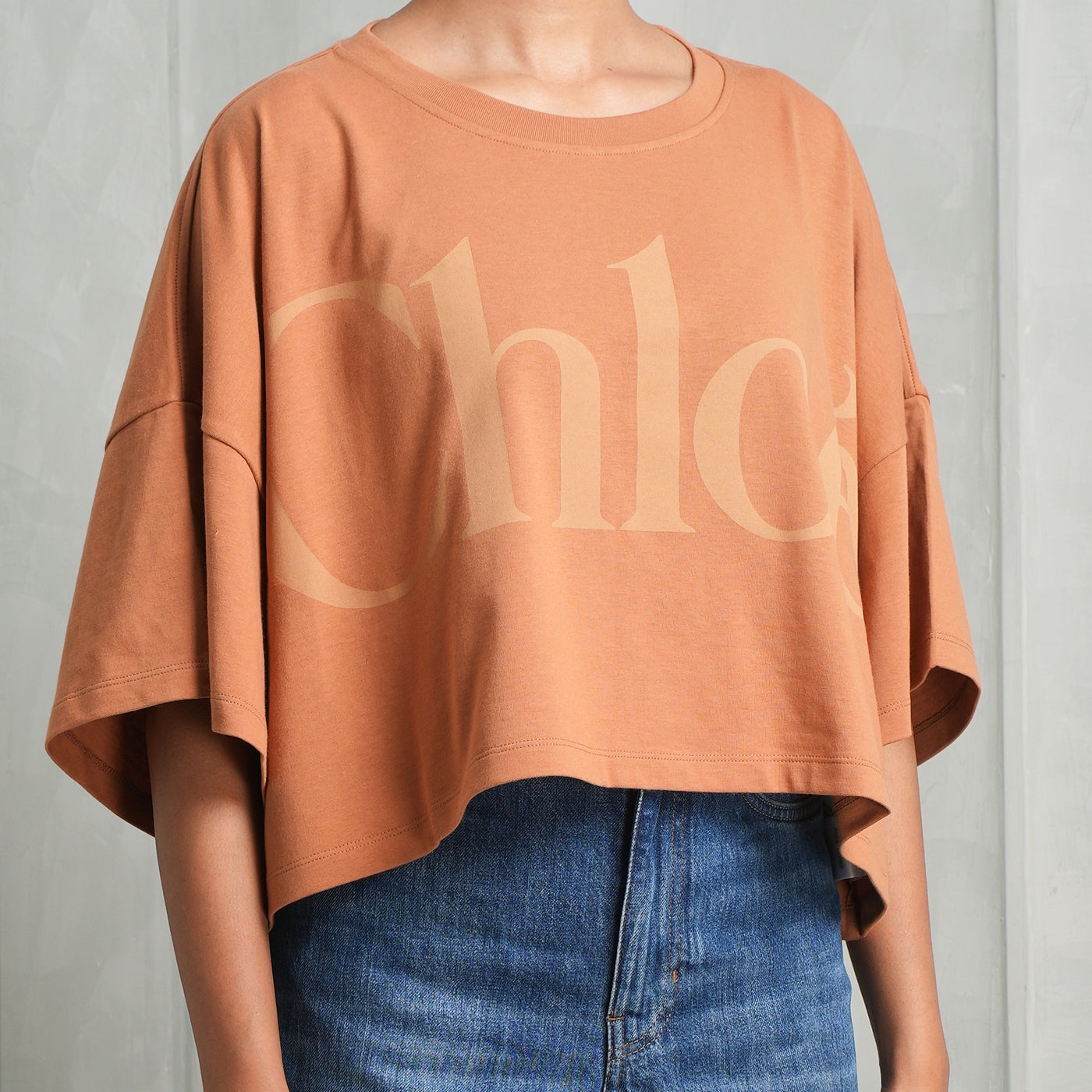 Chloé Cropped Boxy Logo T-shirt Oversized