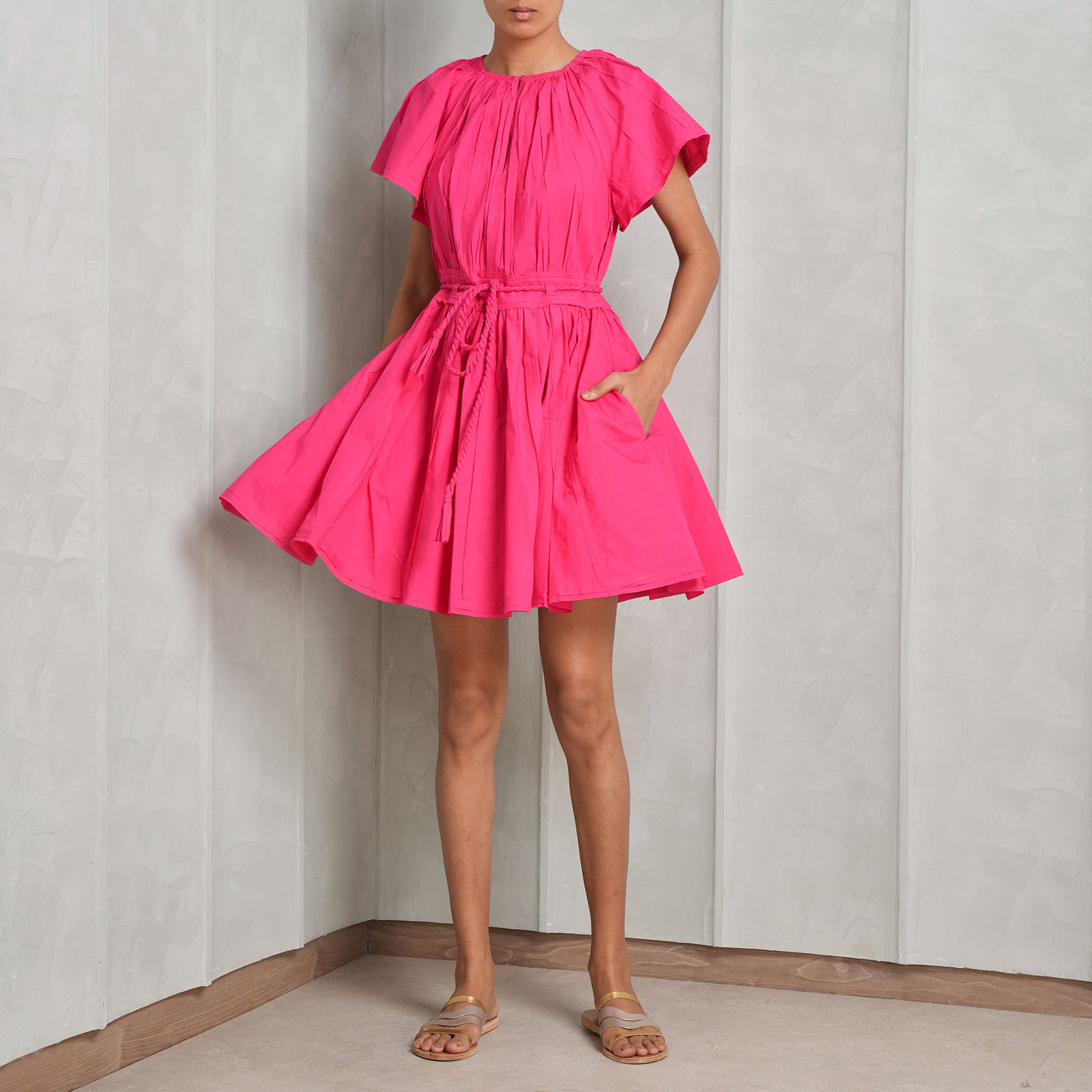 ULLA JOHNSON Jessa mini pink dress