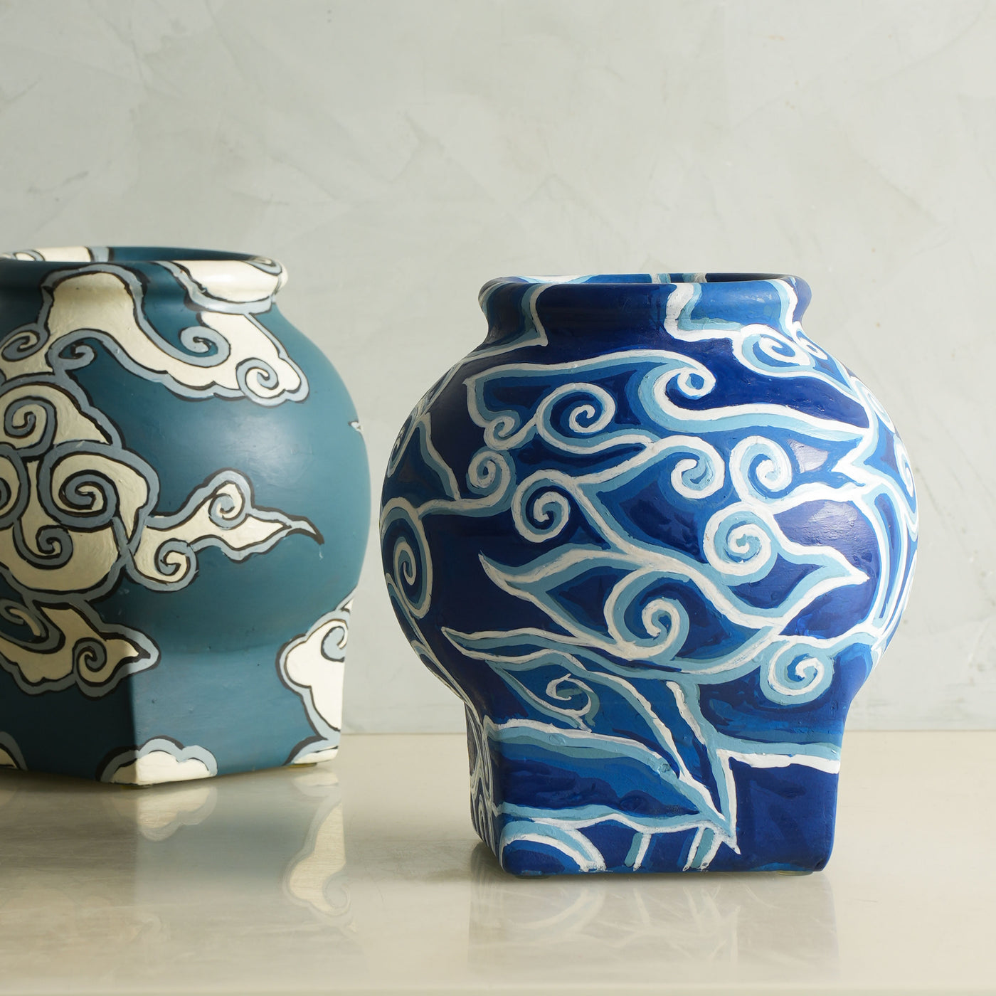 Oriental Clouds Hand Painted Matka