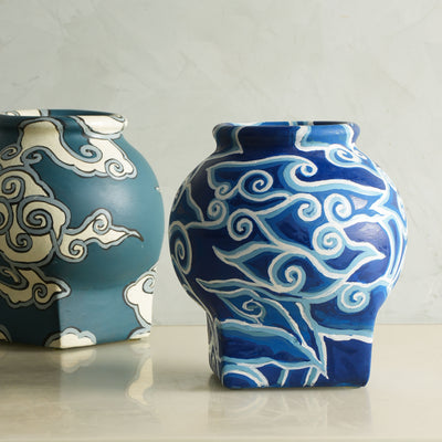 Oriental Clouds Hand Painted Matka