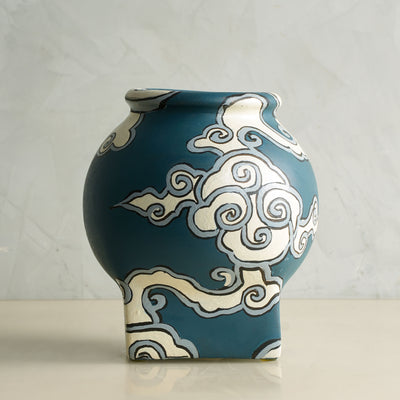 Oriental Clouds Hand Painted Matka