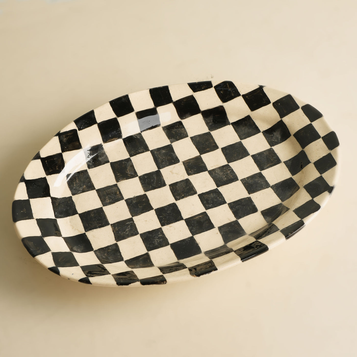 Oval Check Party Platter