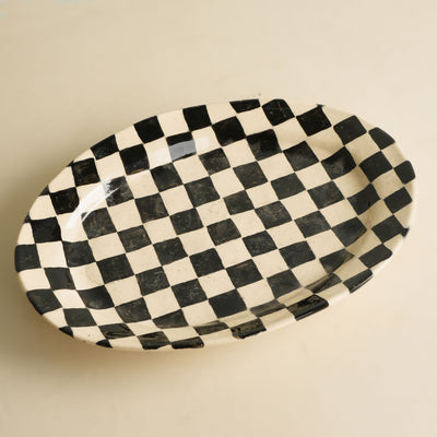 Oval Check Party Platter