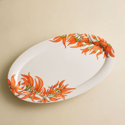 Oval Small Flame Of The Forest Platter