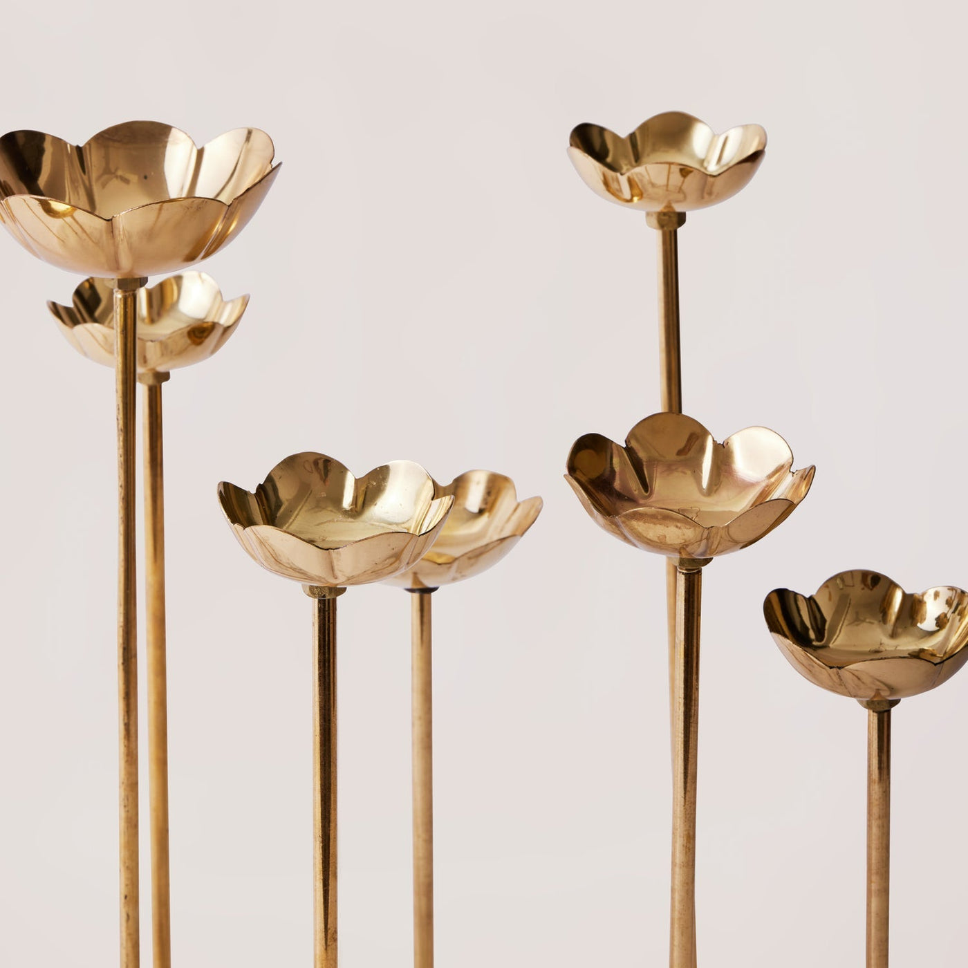 golden brass and marble candle stand