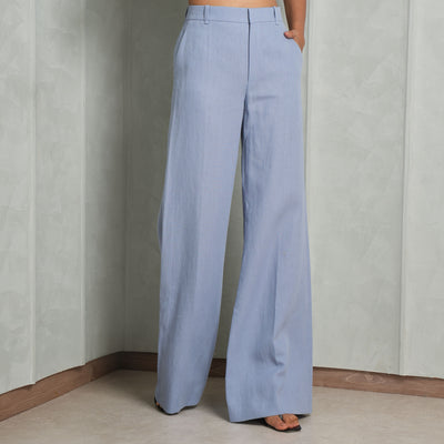 CHLOE Low waist flare pants blue k zipper