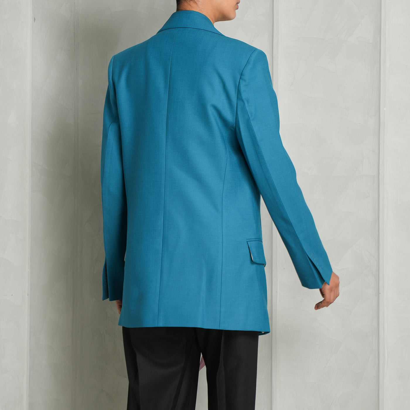 VICTORIA BECKHAM blue single breasted peak lapel jacket