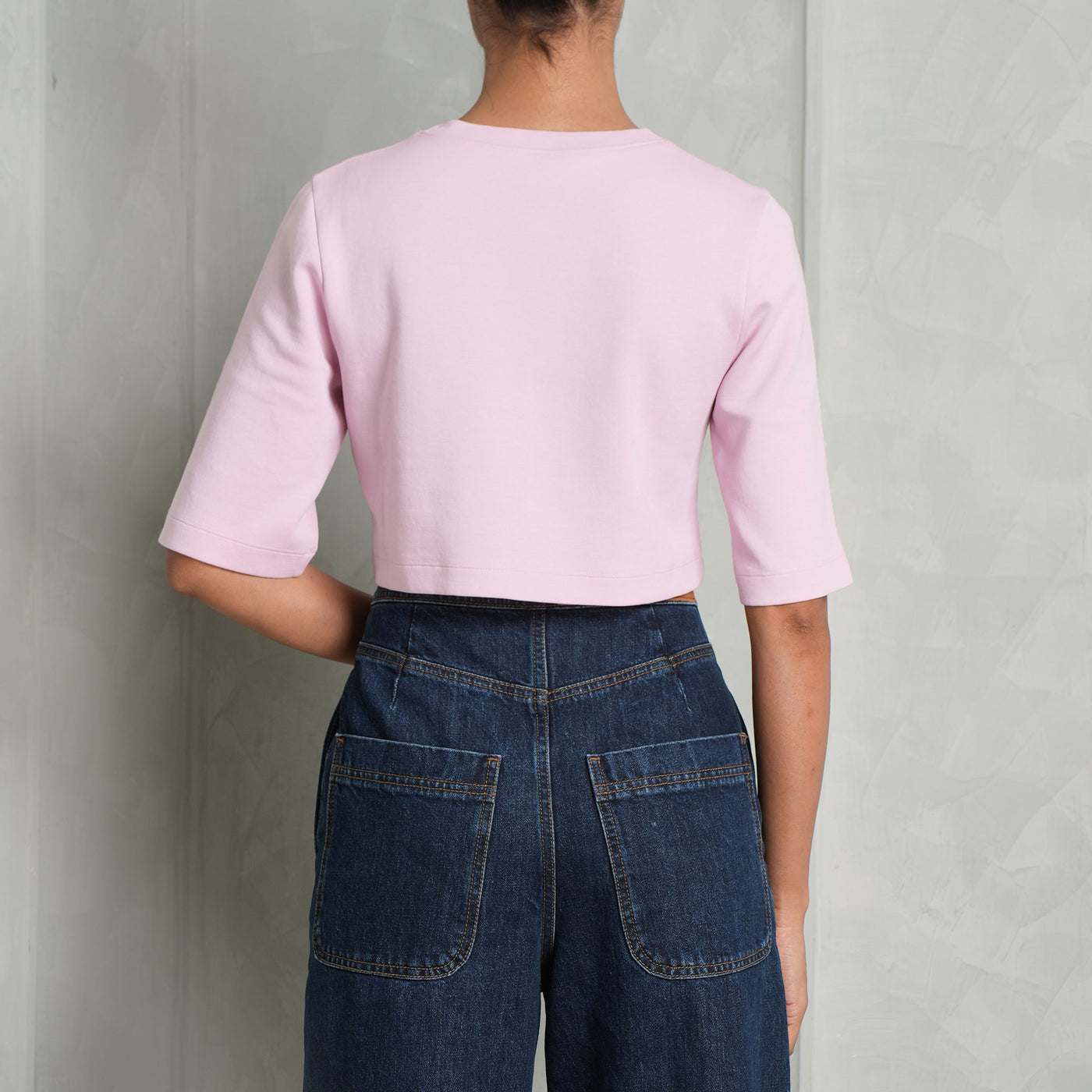 LOEWE pink Blurred Anagram cropped cotton t-shirt 