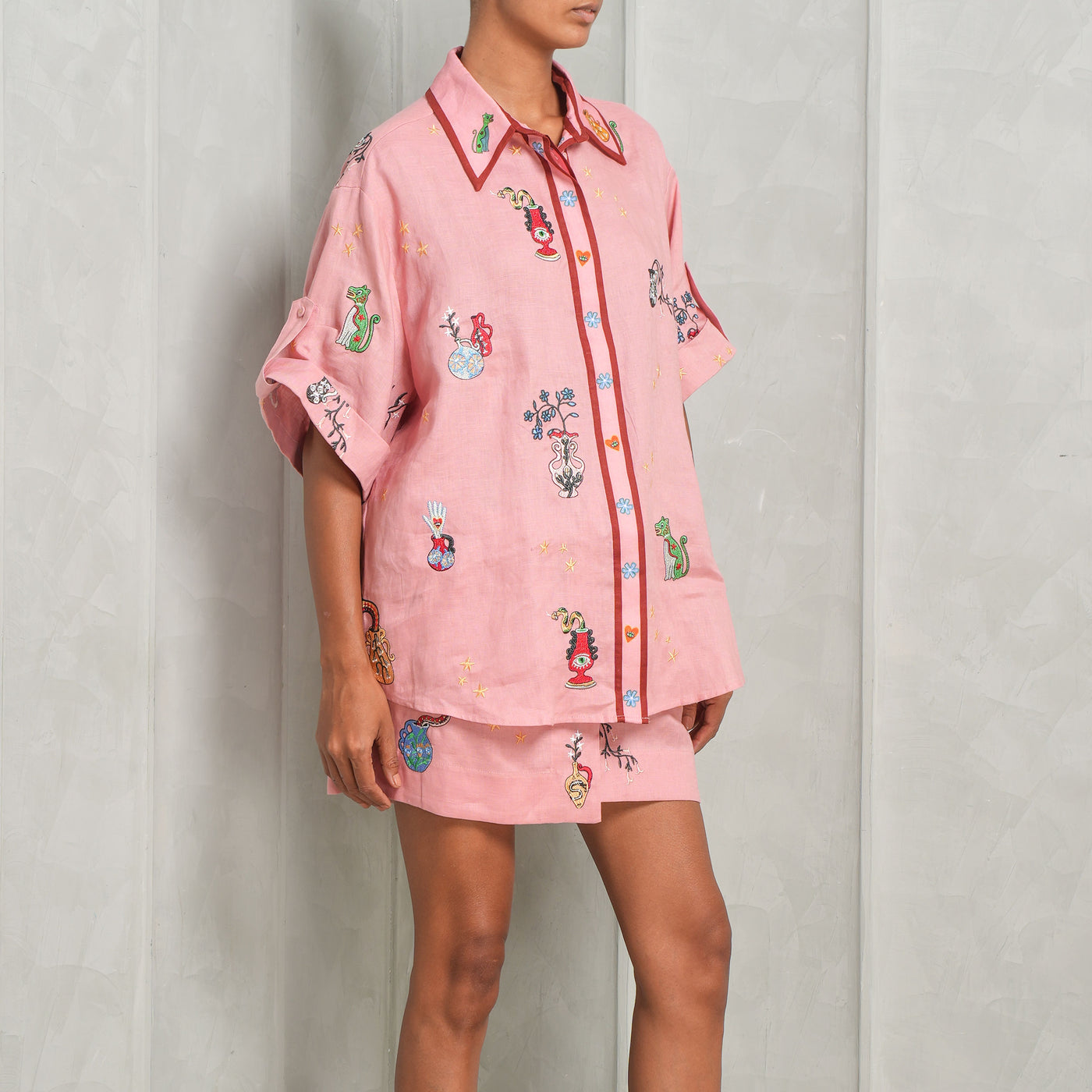 Alemais Linen Timmy Embroidered Shirt