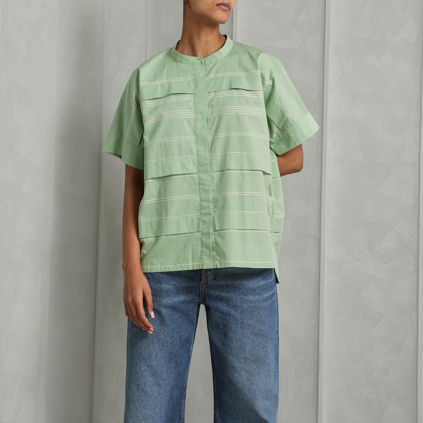 Fence Day Pleated Shirt