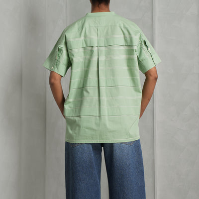 LEH STUDIOS Mint Green Pleated Shirt