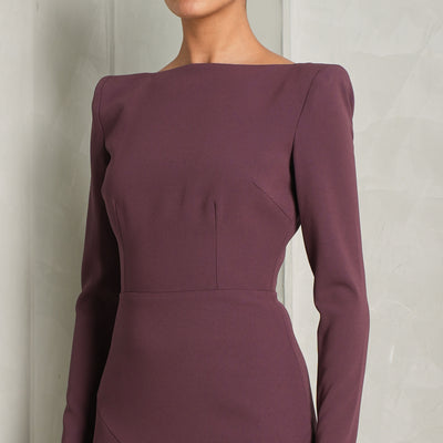 Mauve dress with long sleeves 