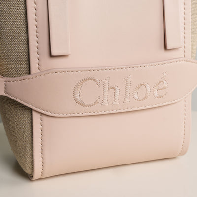 Chloé Sense embroidered-logo leather mini bag - Brown