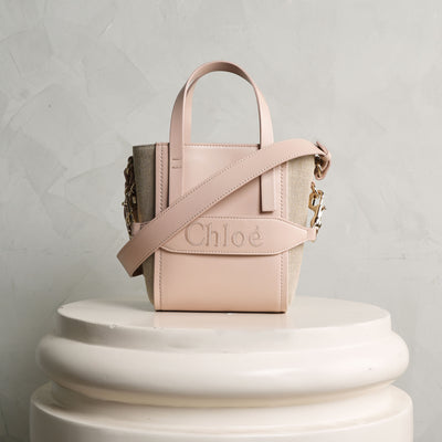 CHLOÉ  pink leather and fabric bag