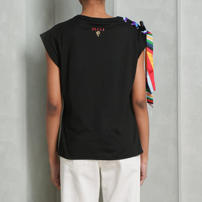 Pucci Black Hue Logo Cotton T-Shirt